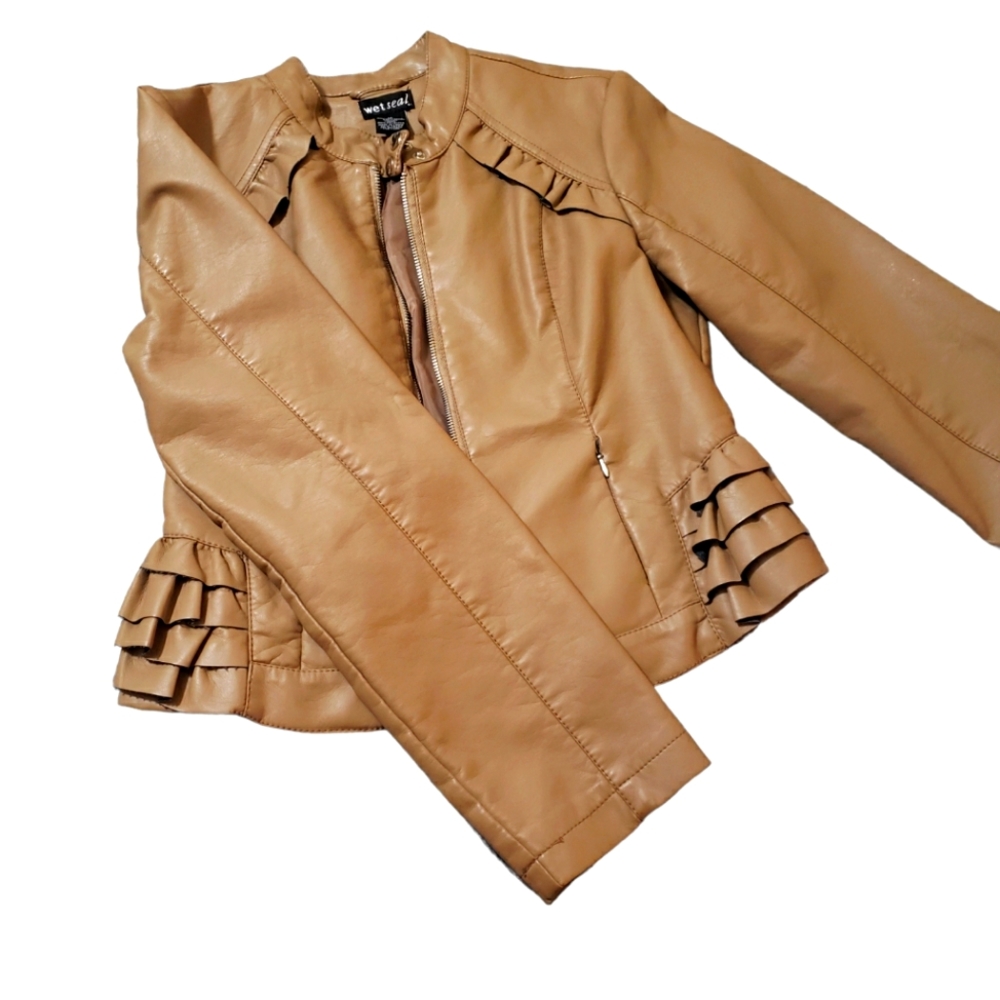 Wet Seal Faux Leather Jacket,  M
